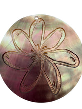 Round mother of pearl, carved flower, SKU#M4053