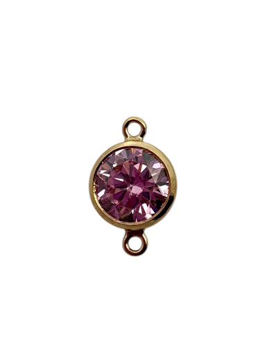 3mm, Gold filled , 3A, Cubic Zicronia Bezel Connector 
SKU#4030CM10