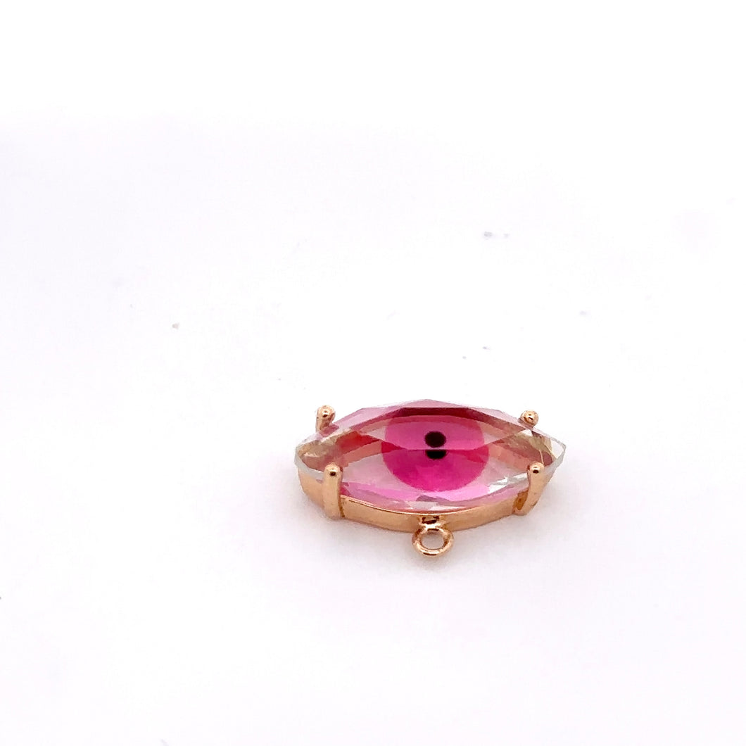 Pink eye shape crystal charm, SKU#M2138green
