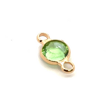 Green double ring circle shape crystal charm, SKU#M2166green