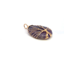 Purple amethyst, wire wrapped pendant, SKU#M3015