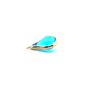 Light blue round tear drop shape charm, SKU#M2160Lblue