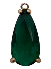 Emerald green tear drop crystal charm, M2152Egreen