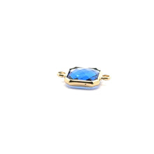 Blue Square charm, double ring crystal charm, SKU#M2145blue