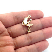 Moon And Star Charm, Gold Plated, M4422