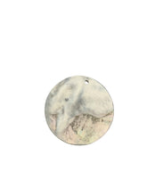 Round mother of pearl, flower carved, SKU#M3449