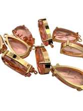 Pink tear drop crystal charm, SKU#M2152pink