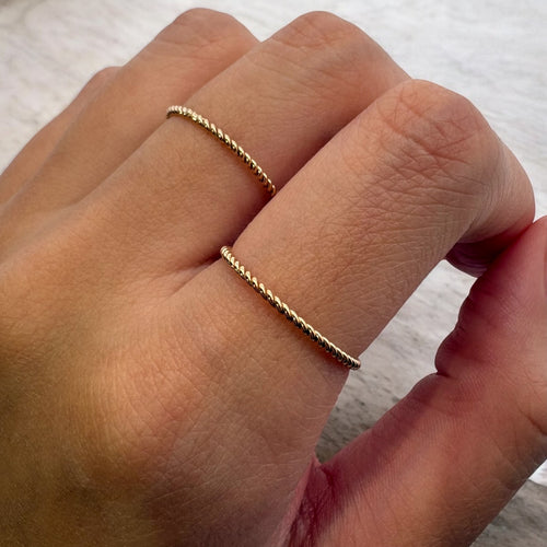 14KGF twisted (Size7) Stacking ring, SKU#405R7T