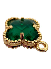 Emerald green four leaf clover charm, SKU#M2158-9
