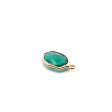 Emerald green trapezoid  crystal charm, SKU#M2161emeraldgreen