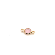 Pink double ring circle crystal charm, SKU#M2166pink