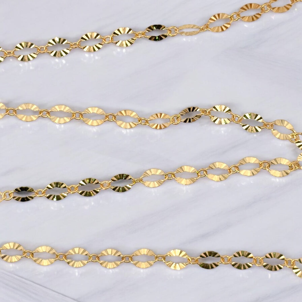 14KGF Starburst chain, SKU#SM1370SBSF