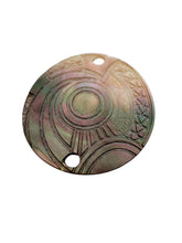 Round mother of pearl, carved, SKU#M2999