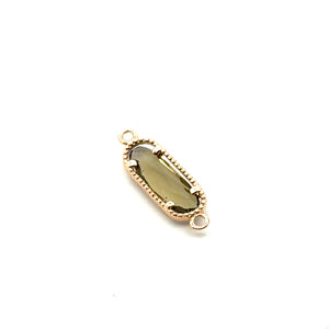 Light black oval shape crystal charm, SKU#M2167LBLACK