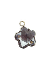 Silver plated flower shape, crystal charm, SKU#M3242