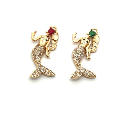 Mermaid Charm, Gold Plated, Sku#M3112