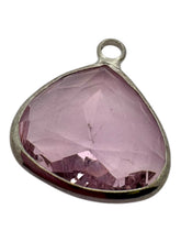 Pink triangle crystal charm, SKU#M2168-30