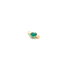 Emerald green double ring circle crystal charm, SKU#M2166emerald