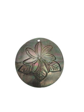 Round Mother Of Pearl, carved flower, SKU#M409