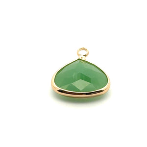 Jade green triangle shape crystal charm, SKU#M2168jade