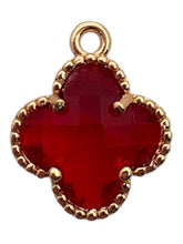 Ruby four leaf clover charm , SKU#M2158-8