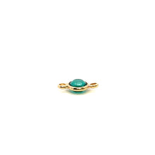 Emerald green double ring circle crystal charm, SKU#M2166emerald