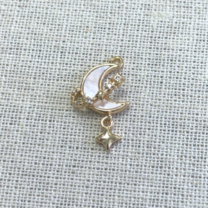 Moon And Star Charm, Gold Plated, M4422