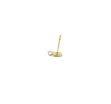 Square post earring w/Ring, SKU#400SQ5PR