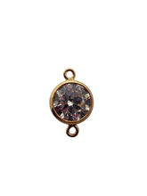 3mm, Gold filled , 3A, Cubic Zicronia Bezel Connector 
SKU#4030CM4