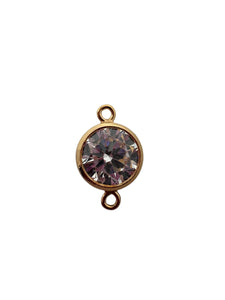 3mm, Gold filled , 3A, Cubic Zicronia Bezel Connector 
SKU#4030CM4
