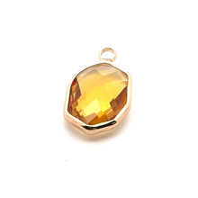 Yellow trapezoid  crystal charm, SKU#M2161yellow