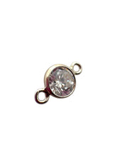 4mm,sterling silver, 3A, Cubic Zicronia Bezel Connector 
SKU#5005780M4