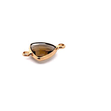 Light black triangle double ring crystal charm, SKU#M2157Lblack