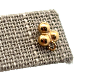 3ball ( 3.0mm ) Post earring with ring, SKU#40062303R