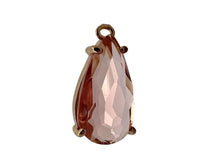 Pink tear drop crystal charm, SKU#M2152pink
