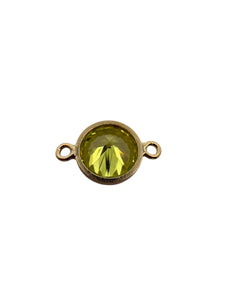 3mm, Gold filled , 3A, Cubic Zicronia Bezel Connector 
SKU#4030CM8