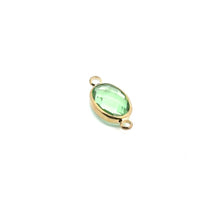 Light green oval shape double ring crystal charm,SKU#M2143light green