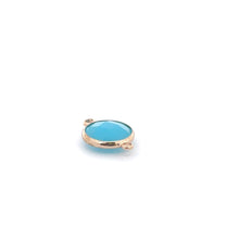Light blue circle crystal charm double ring. SKU#M2148lightblue