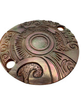 Round mother of pearl, carved flower, SKU#M3000