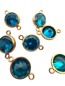 3mm, Gold filled , 3A, Cubic Zicronia Bezel Connector 
SKU#4030CM12