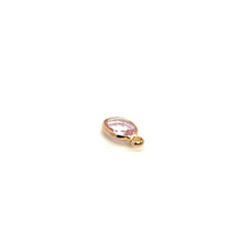 Pink oval shape crystal charm, SKU#M2163pink