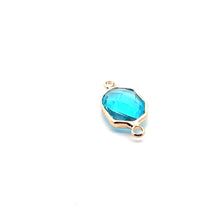 Light blue trapezoid  crystal charm, SKU#M2161lightblue