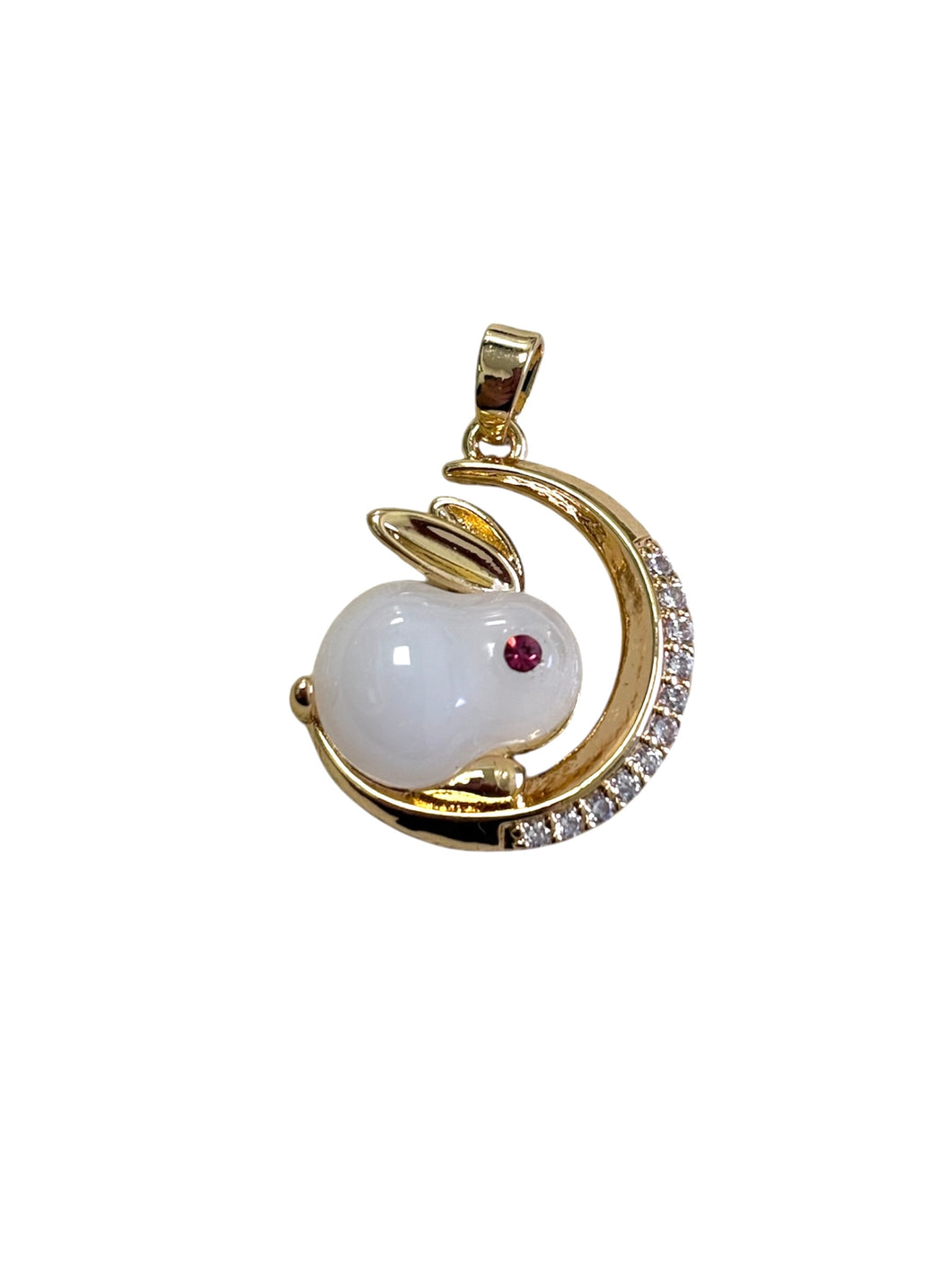 Moon Rabbit Pendant, Gold Plated, M4433