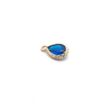Blue tear drop shape crystal charm, SKU#M2141blue