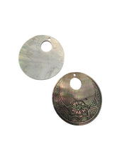 Carved round mother of pearl, SKU#M3657