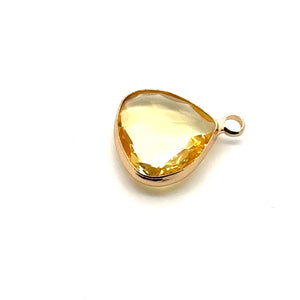 Light yellow triangle shape crystal charm, SKU#M2168Lyellow