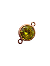6mm, Rose Gold Filled, 3A, Cubic Zicronia Bezel Connector 
SKU#4805781M8