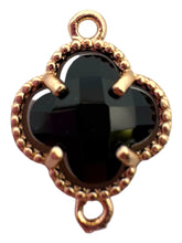 Black four leaf double ring  leaf clover, SKU#M2142black
