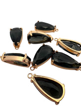 Light black tear drop crystal charm, SKU#M2152Lblack