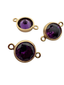 3mm, Gold filled , 3A, Cubic Zicronia Bezel Connector 
SKU#4030CM2